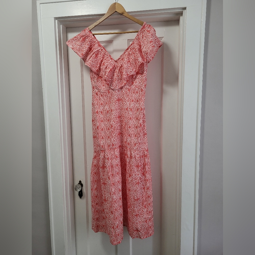 Beyond By Vera 1817 Ella Maxi Dress Basilica Peach Pondicherry Size XS READ - Picture 3 of 9